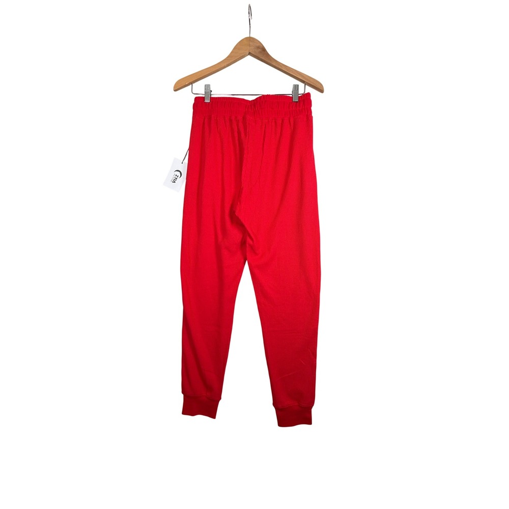 New Zyia Active Don't Wake Me Thermal Joggers Large Red Lounge Pants Pajamas - Picture 2 of 13